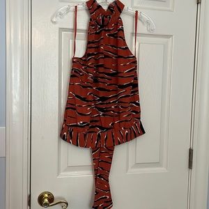 NWT “Naked Zebra” S Tiger Print Halter Top